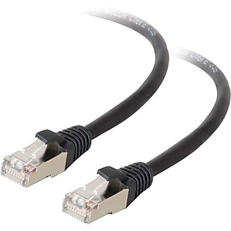 C2G-10ft Cat5e Molded Shielded (STP) Network Patch Cable - Black - Category 5e for Network Device - RJ-45 Male - RJ-45 Male - Shielded - 10ft - Black