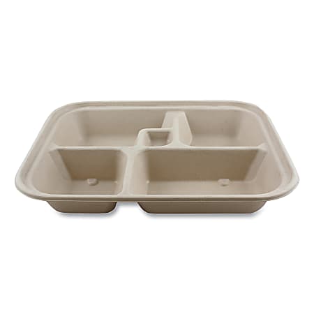 World Centric® Fiber Containers, Bento Box, 2”H x 12”W x 9-1/2”D, Natural Paper, Pack Of 300 Containers