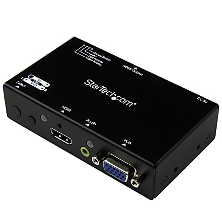 StarTech.com 2x1 HDMI + VGA to HDMI Converter Switch w/ Automatic and Priority Switching - 1080p