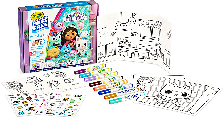 Crayola Paper Color Wonder Activity Kit, 8" x 10", Gabby's Dollhouse