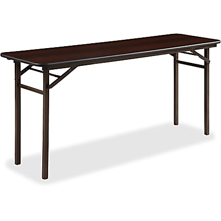 Lorell&reg; Laminate Folding Banquet Table, 29"H x 60"W x 18"D, Mahogany