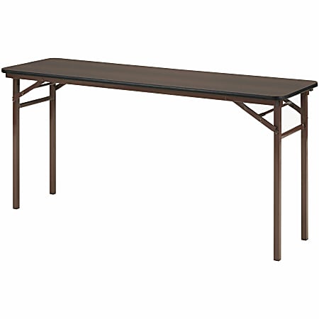 Lorell Laminate Folding Banquet Table 29 H x 60 W x 18 D Mahogany