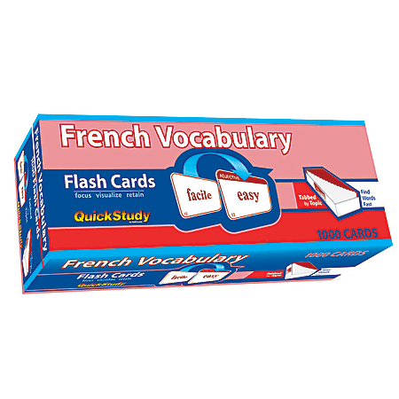 QuickStudy Flash Cards, 4" x 3-1/2", French Vocabulary, Pack Of 1,000 Cards