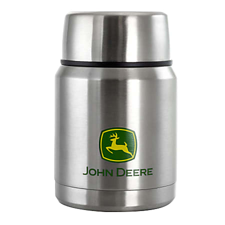 Gibson John Deere Stainless Steel Thermal Soup Jug With Lid, 12.5 Oz, Silver