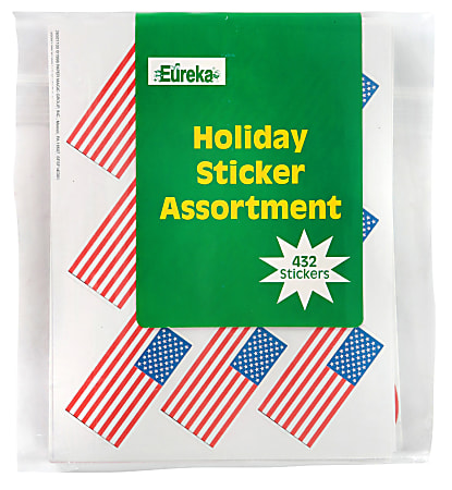 Eureka Holiday Sticker Assortment, 1 5/16" x 1 3/4", Pack Of 432