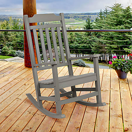 Flash Furniture Winston All-Weather Rocking Chair, Gray