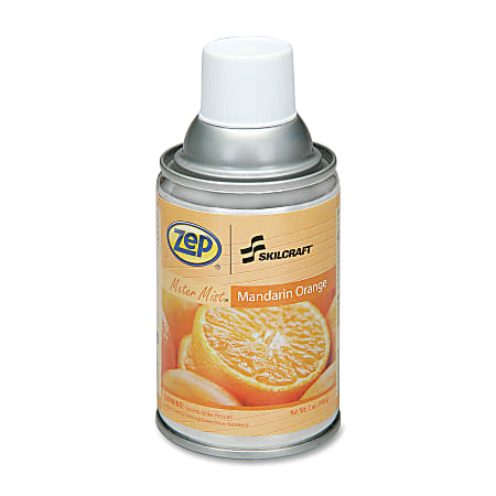 SKILCRAFT® Zep® Meter Mist Air Freshener Refill, 7 Oz., Mandarin Orange, Pack Of 12 (AbilityOne 6840-01-459-8263)