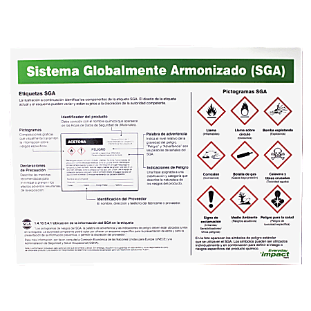 Impact Products GHS Label Guideline Poster, Spanish, 18" x 24"