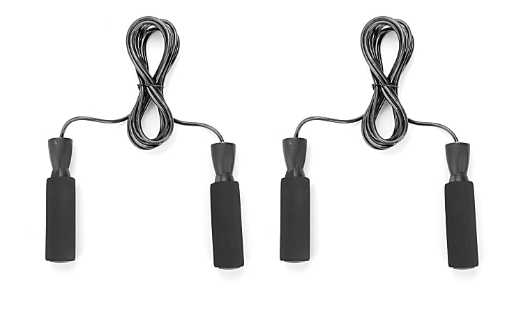 Mind Reader Adjustable Skipping Jump Ropes, 9', Black, Pack Of 2 Jump Ropes