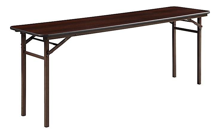 Lorell® Laminate Folding Banquet Table, 29"H x 72"W x 18"D, Mahogany