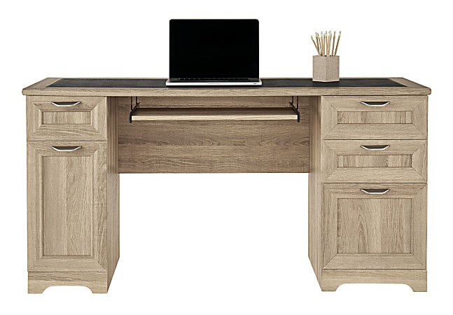 Realspace Magellan 59 W Managers Computer Desk Blonde Ash Office