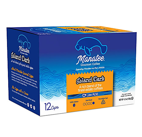 Manatee Gourmet Coffee Single-Serve Coffee K-Cup®, Island Dark Blend, Carton Of 12