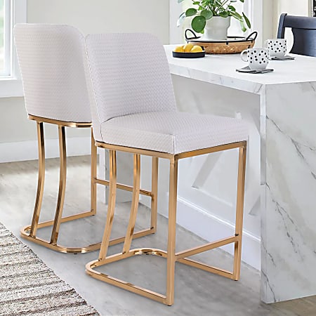White leather 2025 stools with backs