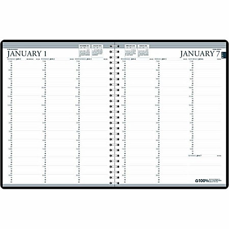 House of Doolittle Weekly Calendar Planner, 8-1/2" x 11", Black, January to December