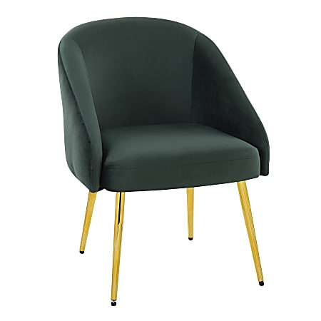 LumiSource Shiraz Glam Chair, Green/Gold