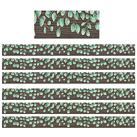 Teacher Created Resources® Border Trim, Eucalyptus, 35’, Set Of 6 Packs