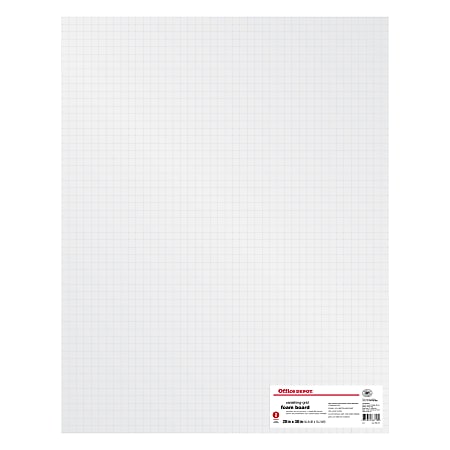 Office Depot® Brand Foam Board With Grid, 20" x 30", White, Pack Of 2