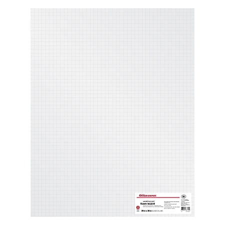 Office Depot® Brand Foam Board With Grid, 20" x 30", White, Pack Of 2