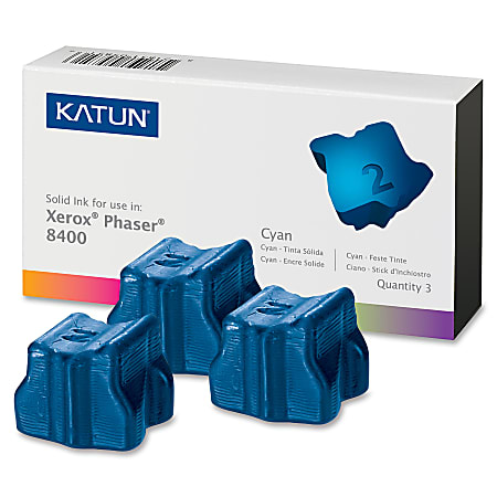 Katun 38704 (Xerox 108R00605) Cyan Solid Ink Sticks, Box Of 3
