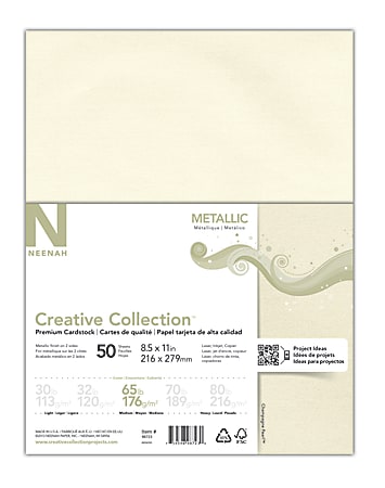 Neenah Creative Collection Metallic Specialty Card Stock Letter Size 8 12 x  11 Champagne Pearl Pack Of 50 Sheets - Office Depot