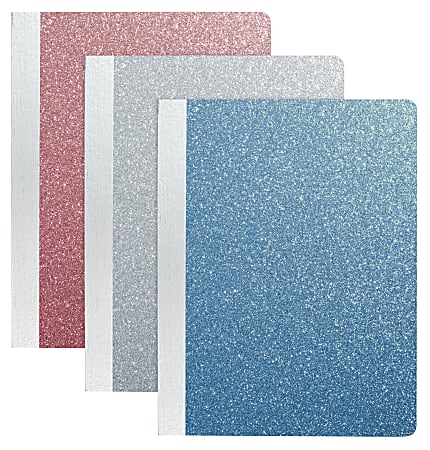 Office Depot® Brand Glitter Composition Book, 7 1/2" x 9 3/4", Wide Ruled, 80 Sheets, Assorted Colors (No Color Choice)
