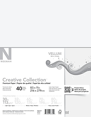 Neenah® Creative Collection™ Paper, Vellum, Letter Size (8