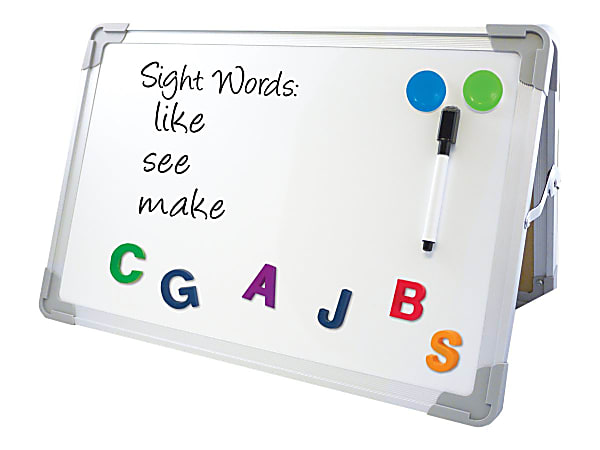 Flipside Magnetic Dry Erase Whiteboard Desktop Easel Set 18 x 12