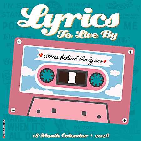 2026 Willow Creek Press Art & Design Monthly Wall Calendar, 12" x 12", Lyrics to Live By, January To December, 55946