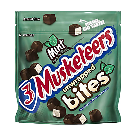 3 Musketeers Unwrapped Mint With Dark Chocolate Bites, 6 Oz, Pack Of 3 Bags