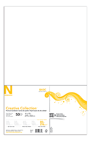 Neenah® Creative Collection™ Paper, 80 Lb, Ledger Size (11" x 17"), FSC® Certified, Solar White, Pack Of 50 Sheets
