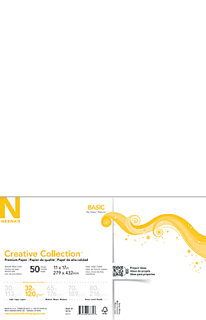 Neenah® Creative Collection™ Paper, Ledger Size (11" x 17"), FSC® Certified, Solar White, Pack Of 50 Sheets