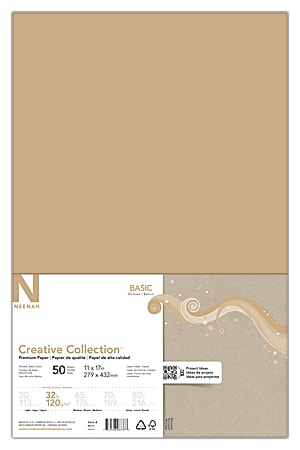 Neenah® Creative Collection™ Paper, Ledger Size (11" x 17"), FSC® Certified, Desert Storm, Pack Of 50 Sheets
