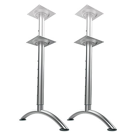 WorkPro® Flex Collection Steel Arc Legs, Adjustable Height, Silver, Set Of 2 Legs