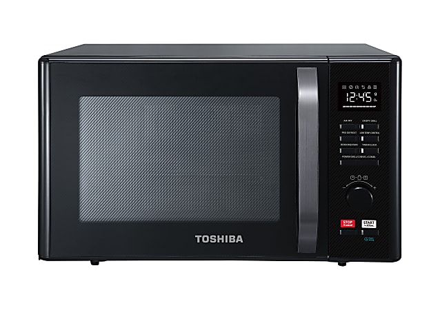 Toshiba 1.5-cu ft 1000-Watt Air Fry Countertop Microwave (Black Stainless  Steel) in the Countertop Microwaves department at