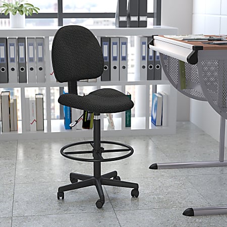 Flash Furniture Fabric Drafting Chair (Cylinders: 22.5''-27''H or 26''-30.5''H), Black