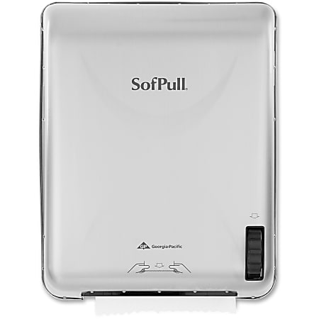 SofPull Mechanical Towel Dispenser - Roll Dispenser - 18" Height x 15" Width x 10" Depth - Stainless Steel - Touch-free, Refillable