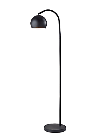 Adesso® Emerson Floor Lamp, 59"H, Black Shade/Black Base