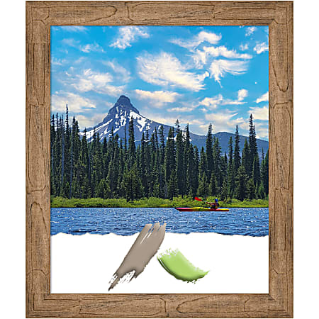 Amanti Art Owl Brown Wood Picture Frame, 22" x 26", Matted For 18" x 22"