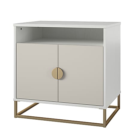 Novogratz Kelly 28"W Accent Cabinet, White/Taupe