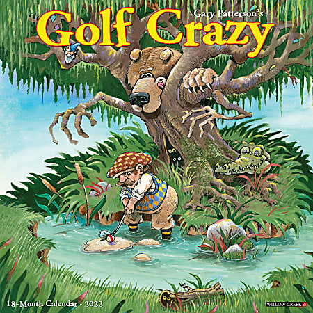 Willow Creek Press Sports Monthly Wall Calendar, 12" x 12", Golf Crazy, January To December 2022