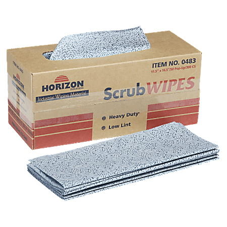 SKILCRAFT® ScrubWipes Heavy Duty 1-Ply Paper Towel Wipers, Blue, Pack Of 300 Sheets (AbilityOne 7920-01-233-0483)