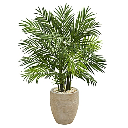 Nearly Natural Areca Palm 48”H Artificial Tree With Planter, 48”H x 30”W x 27”D, Green