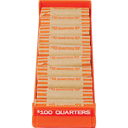 MMF Industries™ Porta-Count® System Coin Trays Quarters-$100.00, Orange