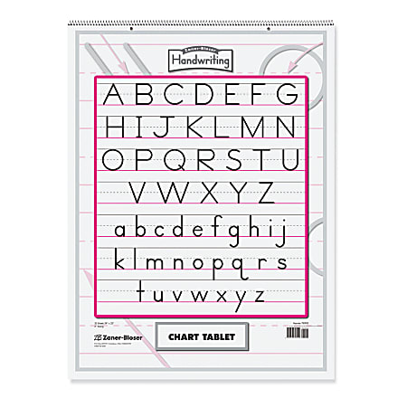 Zaner Bloser Chart Tablet, Manuscript Cover, 2" Ruled, 24" x 32", 30 Sheets