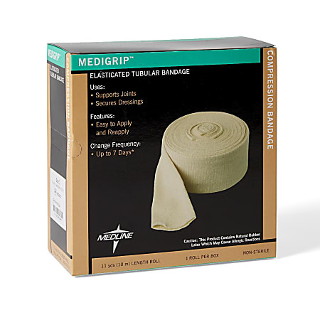 Medline Medigrip Elasticated Tubular Support Bandage, Size A, Tan, 1 3/4" x 11 Yd.