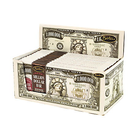 Bartons Million Dollar Chocolate Bars, Dark Chocolate, 2 Oz, 12 Per Box, Pack Of 2 Boxes