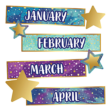 Carson-Dellosa Galaxy Months Of The Year Mini Bulletin Board Set
