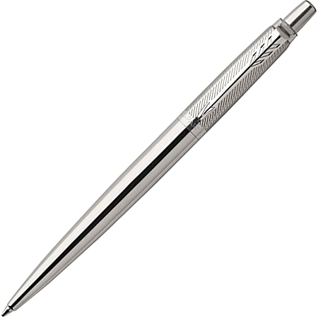 Parker Jotter Premium Ballpoint Pen, Medium Point, Stainless Steel Barrel, Blue Ink