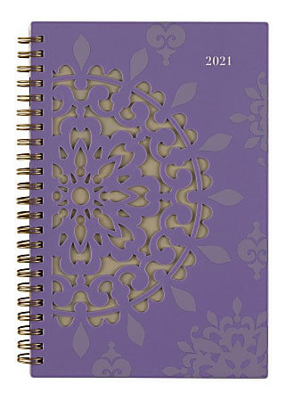 Cambridge® Vienna Weekly/Monthly Planner, 5-1/2" x 8-1/2", Purple, January to December 2021, 122-200