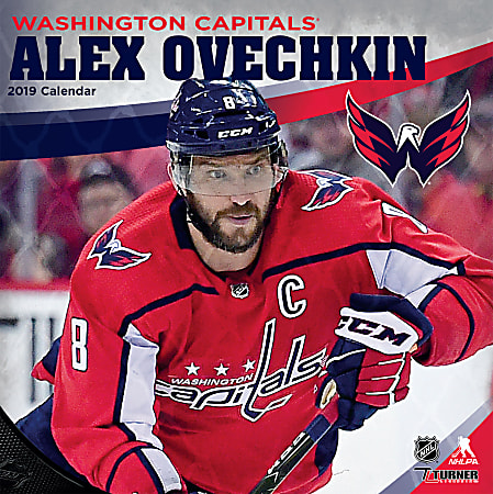 Turner Sports Monthly Wall Calendar, 12" x 12", Washington Capitals Alex Ovechkin, January to December 2019